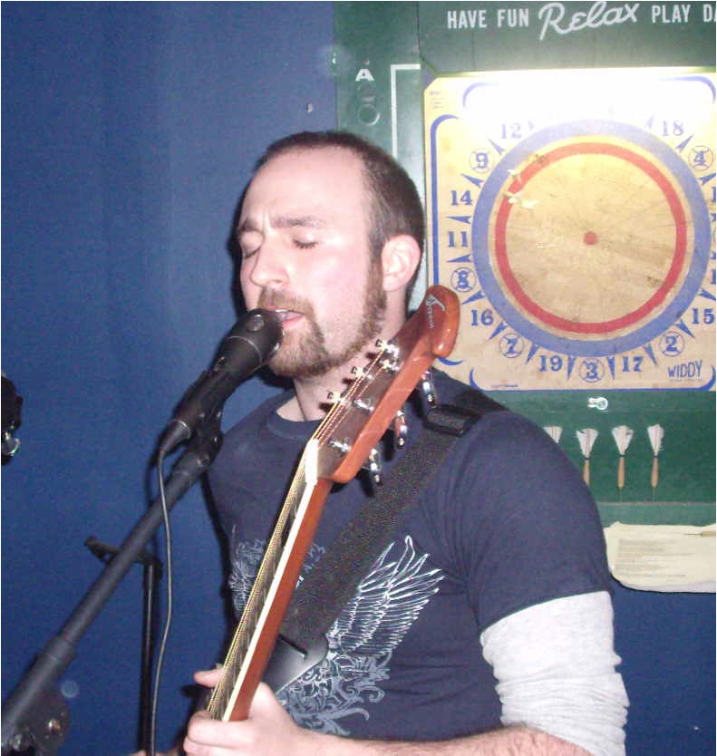 Fred Sadge performs with NEPA acoustic band FREE BEER at Boozers in Avoca PA. Photo: Marion Sadge