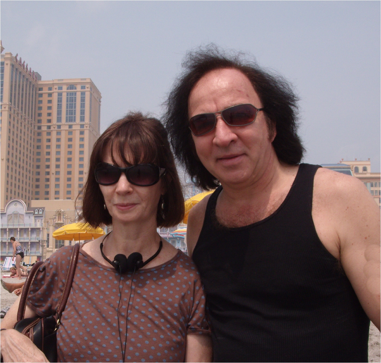 Tom Sadge and wife, Marion, on the Atlantic City NJ Beach - August 2007. Photo credit: Therese Sadge