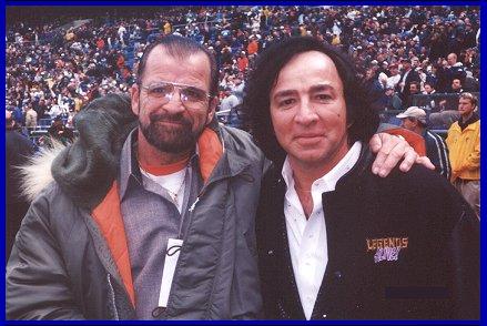 Tom Sadge and his brother, Jack, at Veterans' Stadium in Philly, Pennsylvania shortly before Tom performed at the half-time of the Philadelphia Eagles - Dallas Cowboys football game. Sadge Family photo