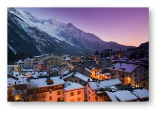 French Alps French Village snowy.