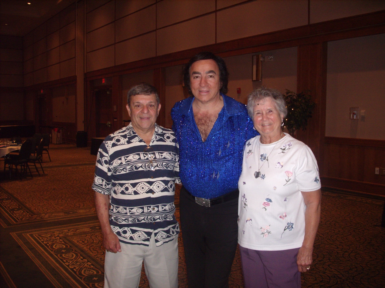 Tom Sadge is pictured as Neil Diamond with Frank S., and his wife of New Bern NC. Thank you, Frank! Photo: Marion Sadge