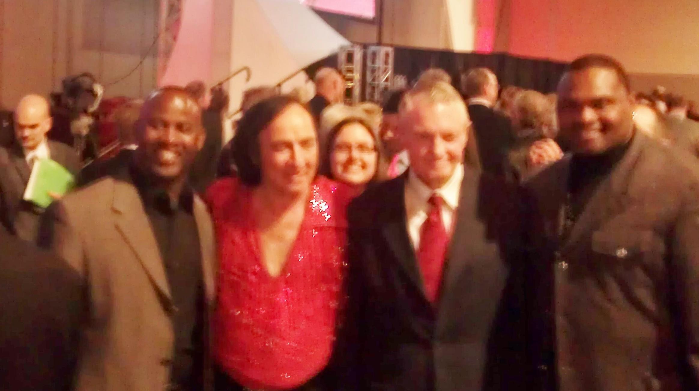 Tom Sadge poses with legendary Nebraska Huskers coach Tom Osborne. That's Mdamukong Suh (now appearing on ABC's SPLASH) on the right. The photo was taken in March after the tribute dinner to the retiring football icon.