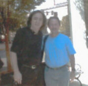 Tom Sadge with Neil Diamond band member, Doug Rhone.
