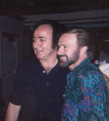 Tom Sadge with Hadley Hockensmith of Neil Diamond's band. Border=